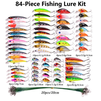 84-Piece Fishing Lure Kit